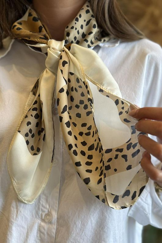 Dempsey Silky Blend Square Scarf Natural